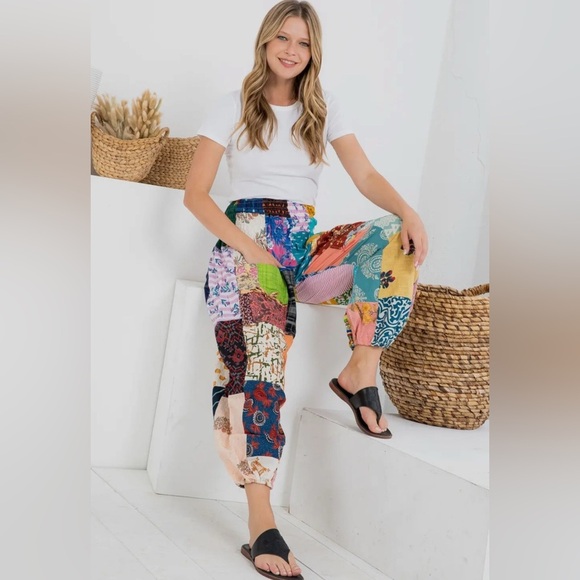 NWT Kathmandu Multicolor Patchwork Pants - Picture 2 of 4